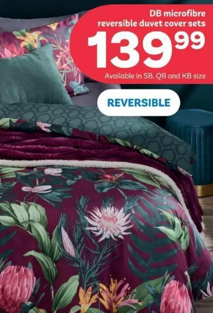 PEP Db microfibre reversible duvet cover sets offer