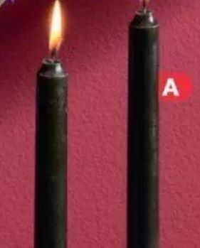 PEP 4 pack black tapered candles offer