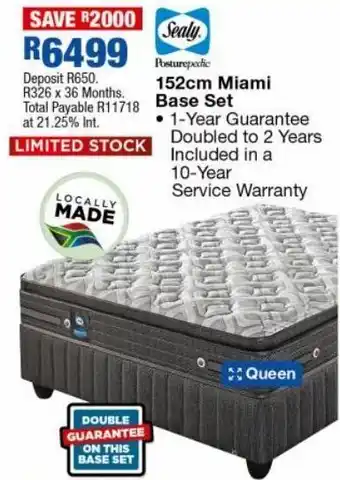 OK Furniture 152 cm miami base set offer