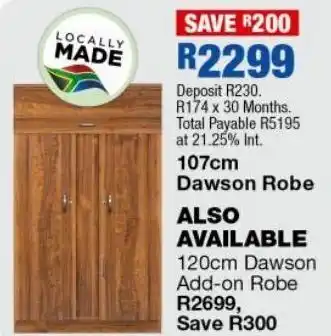 OK Furniture 107 cm dawson robe offer