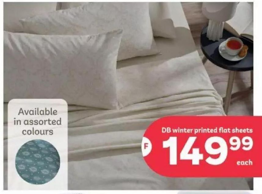 Db winter printed flat sheets offer at PEP