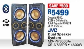 OK Furniture Jvc dual speaker system mx-ph3000a/xs-n728pb offer