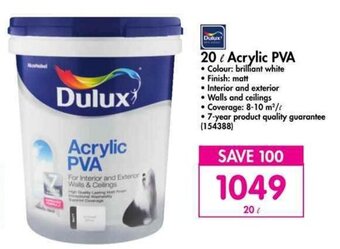 Makro Dulux 20L Acrylic PVA offer