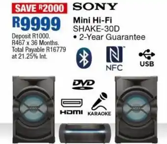 OK Furniture Sony mini hi-fi shake-30d offer