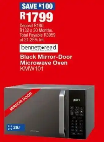 OK Furniture Black mirror door microwave oven kmw101 offer