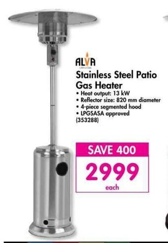 Makro ALVA - Stainless Steel Patio Gas Heater offer