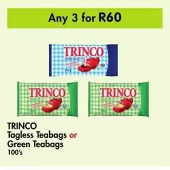 Makro TRINCO Tagless Teabags or Green Teabags 100's offer