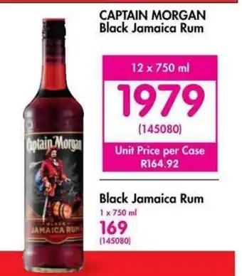 Captain Morgan Black Jamaica Rum 12 x 750 ml