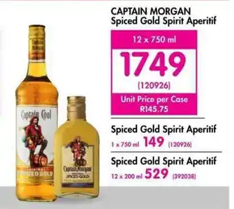 Makro Captain Morgan Spiced Gold Spirit Aperitif 12 x 750 ml offer