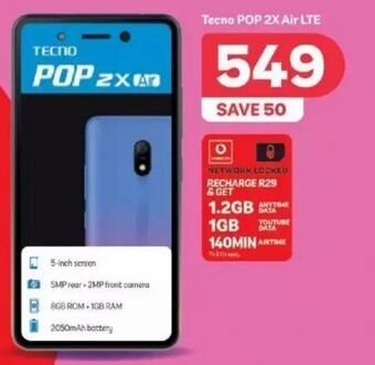 PEP Tecno pop 2x air lte offer