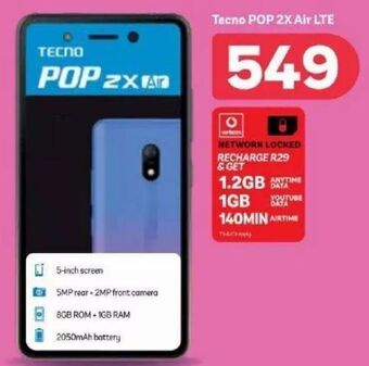 PEP Tecno pop 2x air lte offer