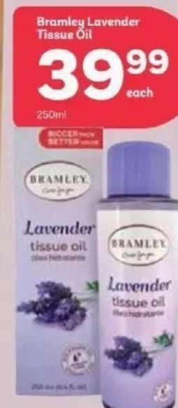 Bramley lavender tissue oil offer at PEP