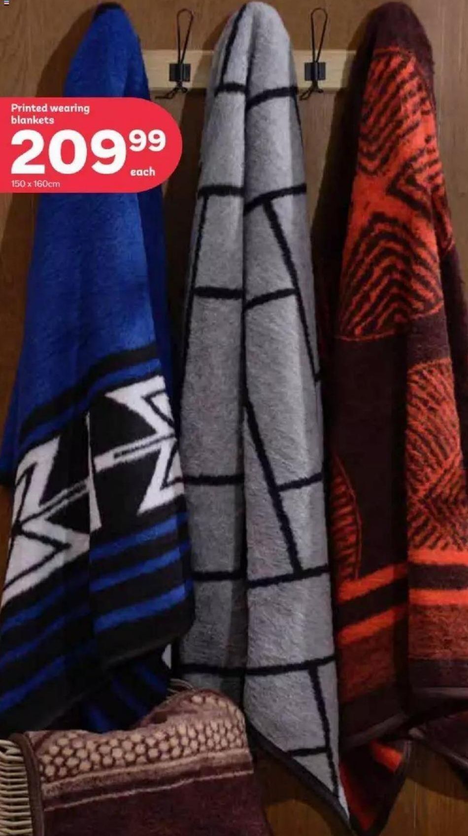 Printed wearing blankets offer at PEP