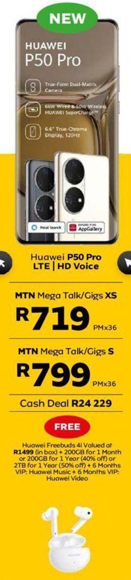 huawei p50 mtn contract deals