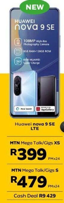MTN Huawei nova 9 se lte offer