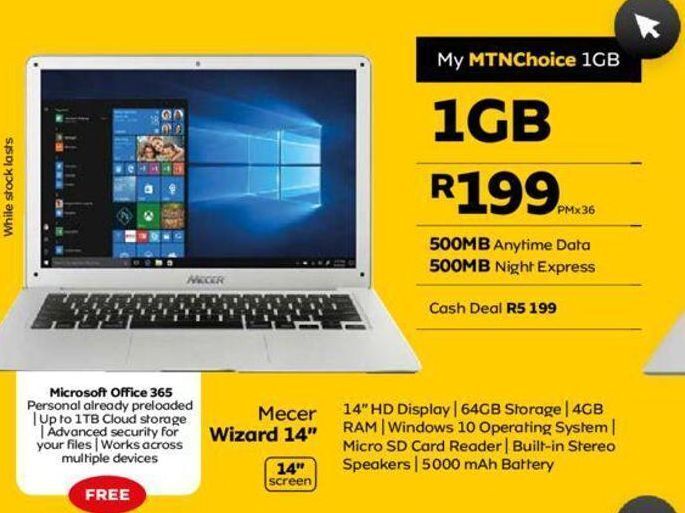 Mecer wizard 14'' offer at MTN