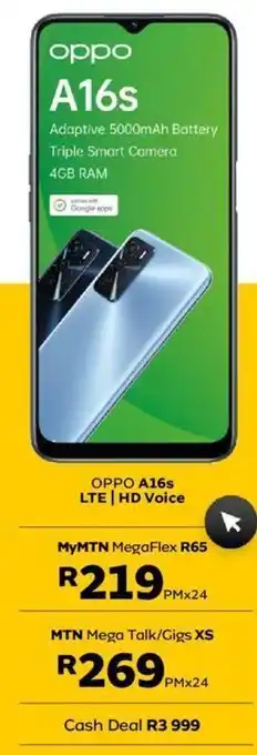 MTN Oppo a16s lte offer