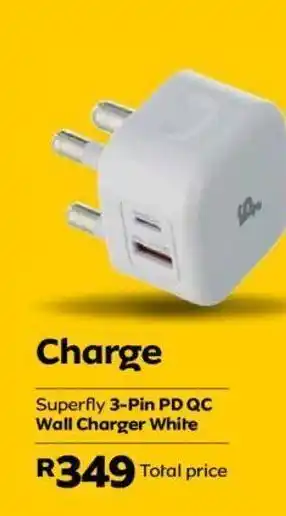 MTN Superfly 3-pin pd qc wall charger white offer