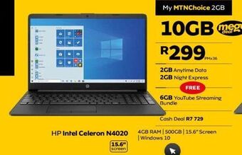 MTN Hp intel celeron n4020 offer