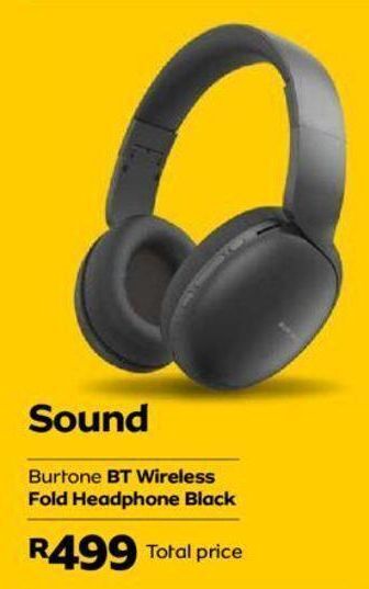 Burtone bt wireless fold headphone black