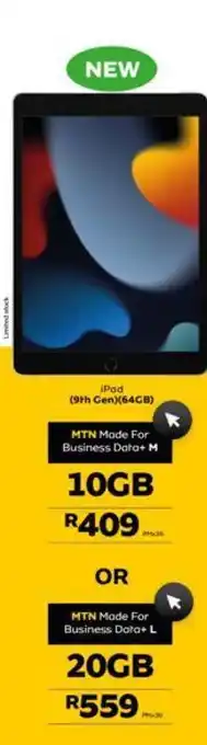 MTN Ipad (9th gen) offer