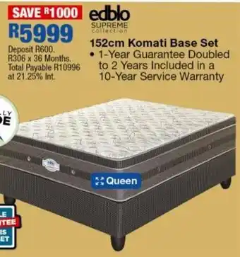 OK Furniture 152 cm komati base set offer