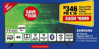 OK Furniture Samsung 4k smart digital led tv ua43au7000kxxa offer
