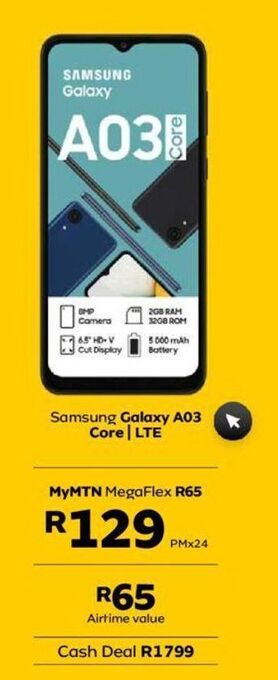 MTN Samsung galaxy a03 core offer
