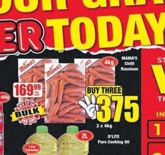 Boxer Mama's chilli russians offer