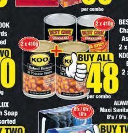 Boxer Koo baked beans offer