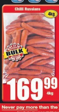Boxer Mama's chilli russians offer