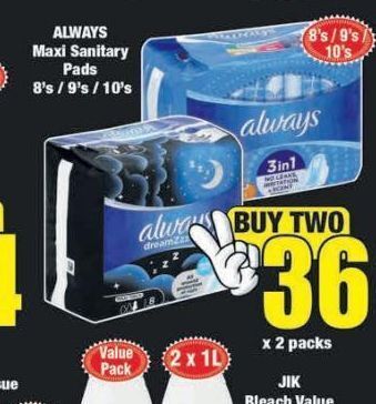 Boxer Always sanitary pads 2 offer