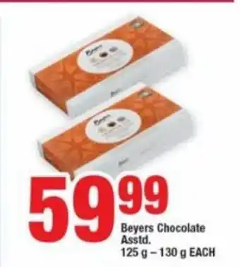 Beyers Chocolate Asstd 125g - 130g each