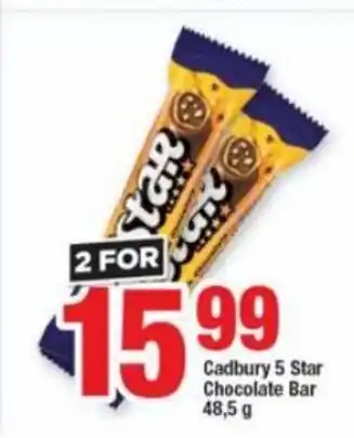 OK Foods Cadbury 5 Star Chocolate Bar 48.5g offer