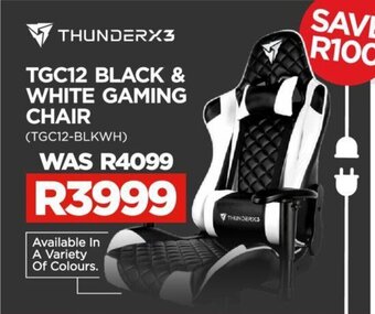 ThunderX3 TGC12 Black & White Gaming Chair