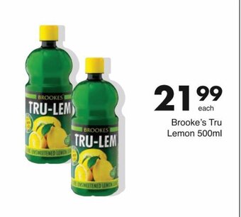 Save Brooke's Tru Lemon 500ml offer