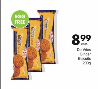 Save De Vries Ginger Biscuits 200g offer
