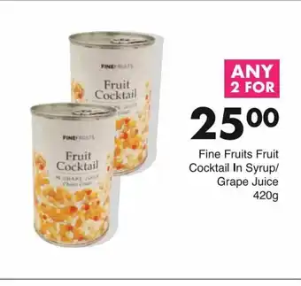 Save Fine Fruits Fruit Cocktail In Syrup / Grape Juice 420g offer