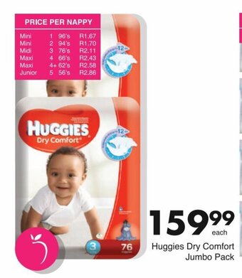 Save Huggies Dry Comfort Jumbo Pack offer