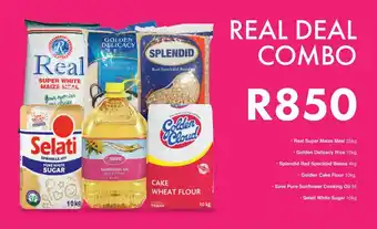 Save Real Super Maize Meal/Golden Delicacy Rice/Splendid Red Speckled Beans/Golden Cake Flour/Save Pure Cooking Oil/Selati White S offer