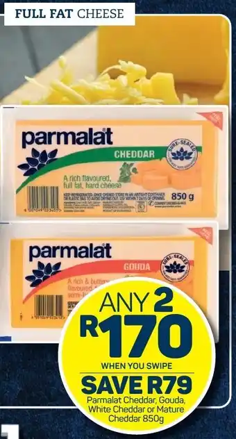 Pick n Pay Parmalat Cheddar, Gouda, White Cheddar or Mature Cheddar 850g offer
