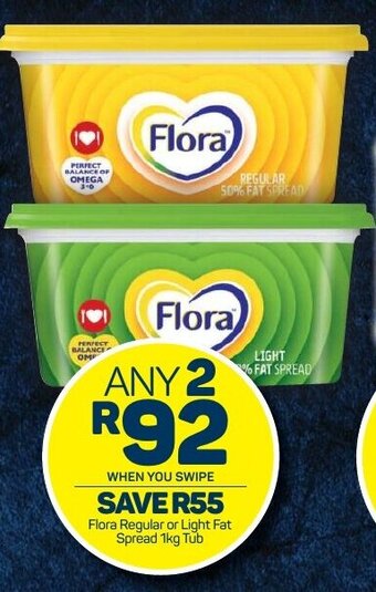 Pick n Pay Flora Regular or Light Fat Spread 1kg Tub offer