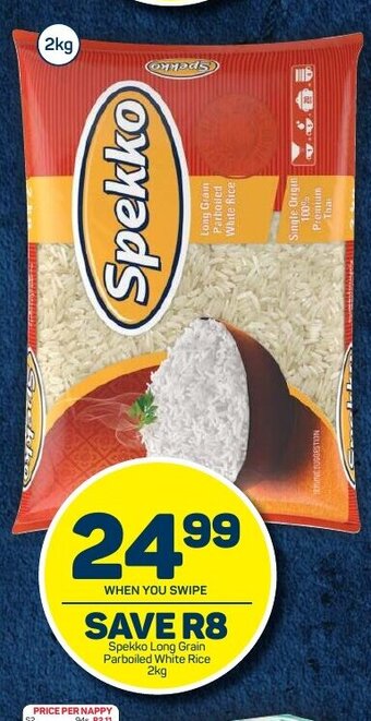 Pick n Pay Spekko Long Grain Parboiled White Rice 2kg offer