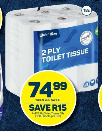 Pick n Pay PnP 2 Ply Toilet Tissue 18s offer