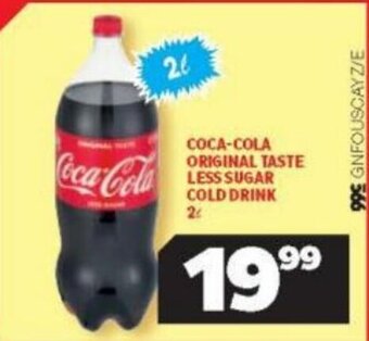 Usave Coca-Cola Original Taste Less Sugar Cold Drink 2L offer