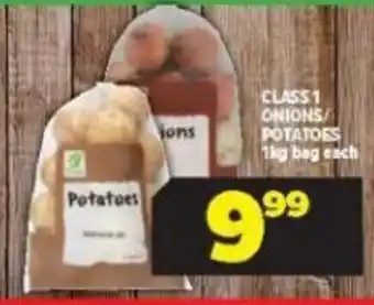 Usave Class 1 Onions Potatoes 1kg bag each offer