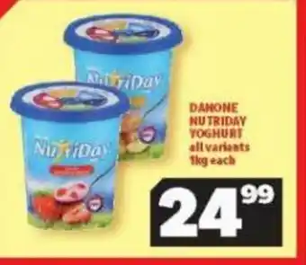Usave Danone Nutriday Yoghurt All Variants 1kg each offer