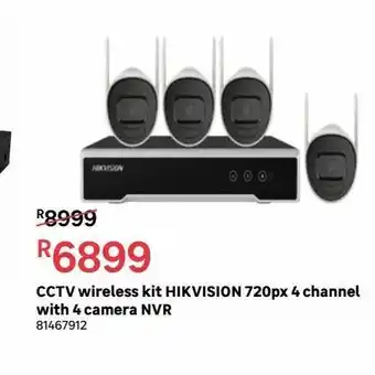 Leroy Merlin Ccv wireless kit hikvision 720px 4 channel with 4 camera nvr offer