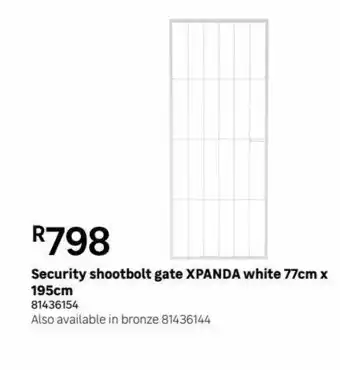 Leroy Merlin Security shootbolt gate xpanda white 77cm x 195cm offer