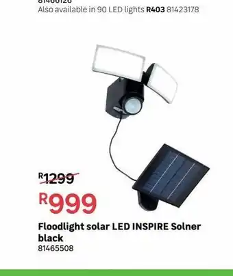 Leroy Merlin Floodlight solar led inspire solner black offer